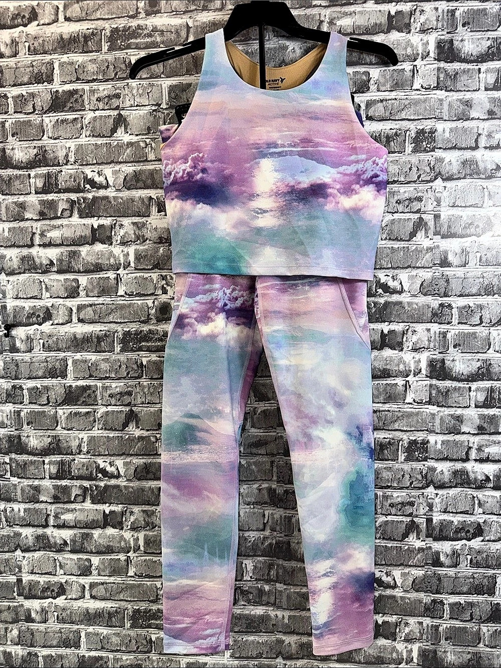 Girls Old Navy PowerSoft Longline Sports Bra & High-Waisted Leggings Set PowerSo